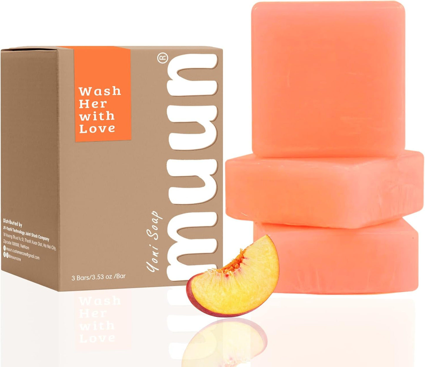 Muun Peach Yoni Soap Bar Pack 3 - Feminine Wash