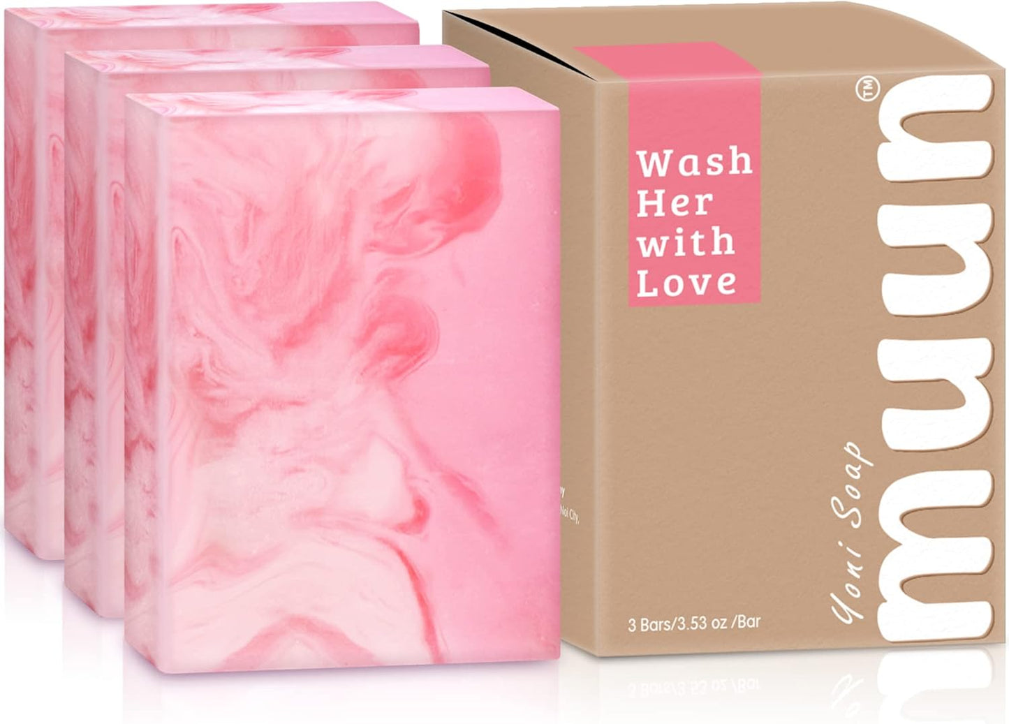 Muun Rose Yoni Soap Bar Pack 3 - Feminine Wash