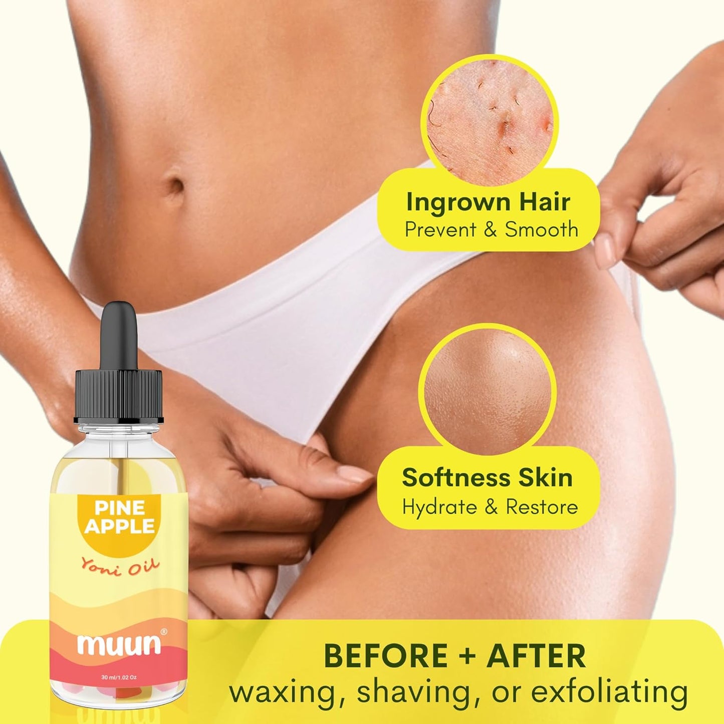 Muun Pineapple Yoni Oil - Vaginal Moisturizer, Odor Eliminator