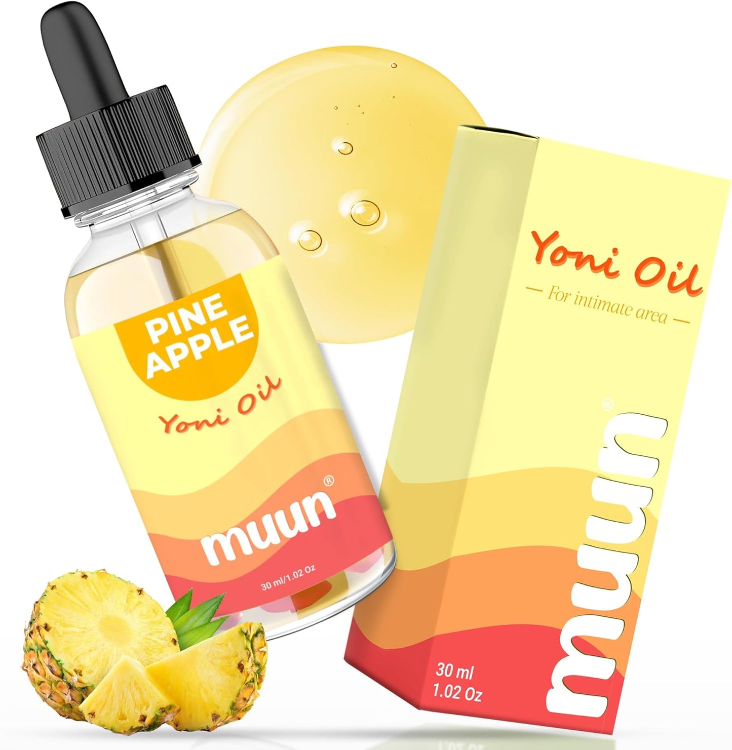 Muun Pineapple Yoni Oil - Vaginal Moisturizer, Odor Eliminator