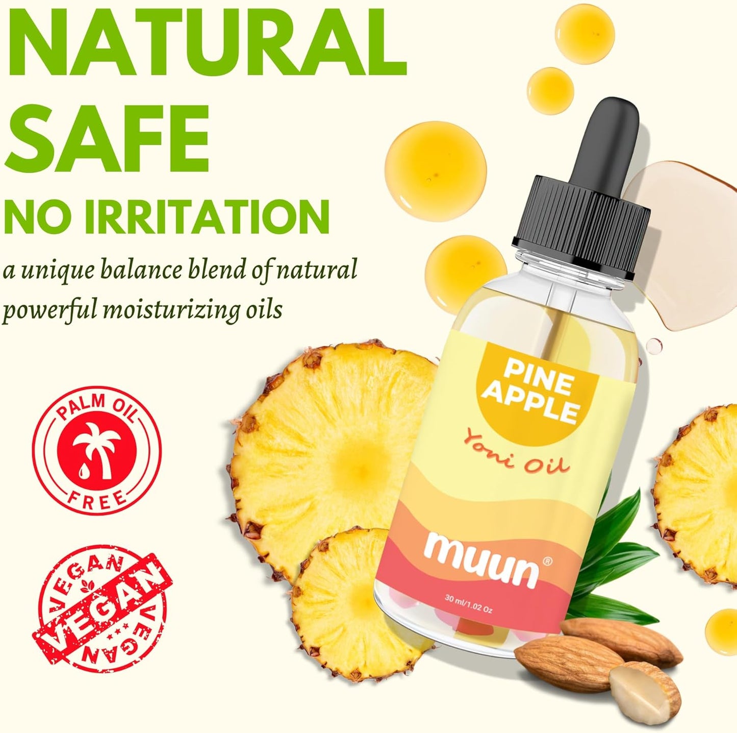 Muun Pineapple Yoni Oil - Vaginal Moisturizer, Odor Eliminator