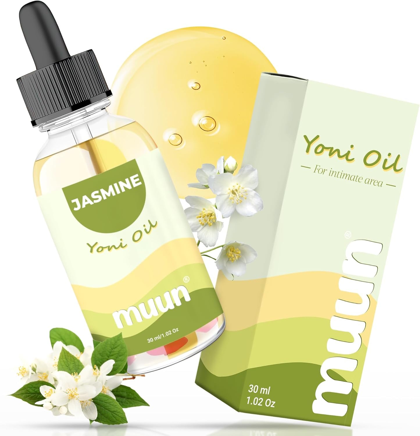 Muun Jasmine Yoni Oil - Deep Vaginal Moisturizer, Odor Eliminator