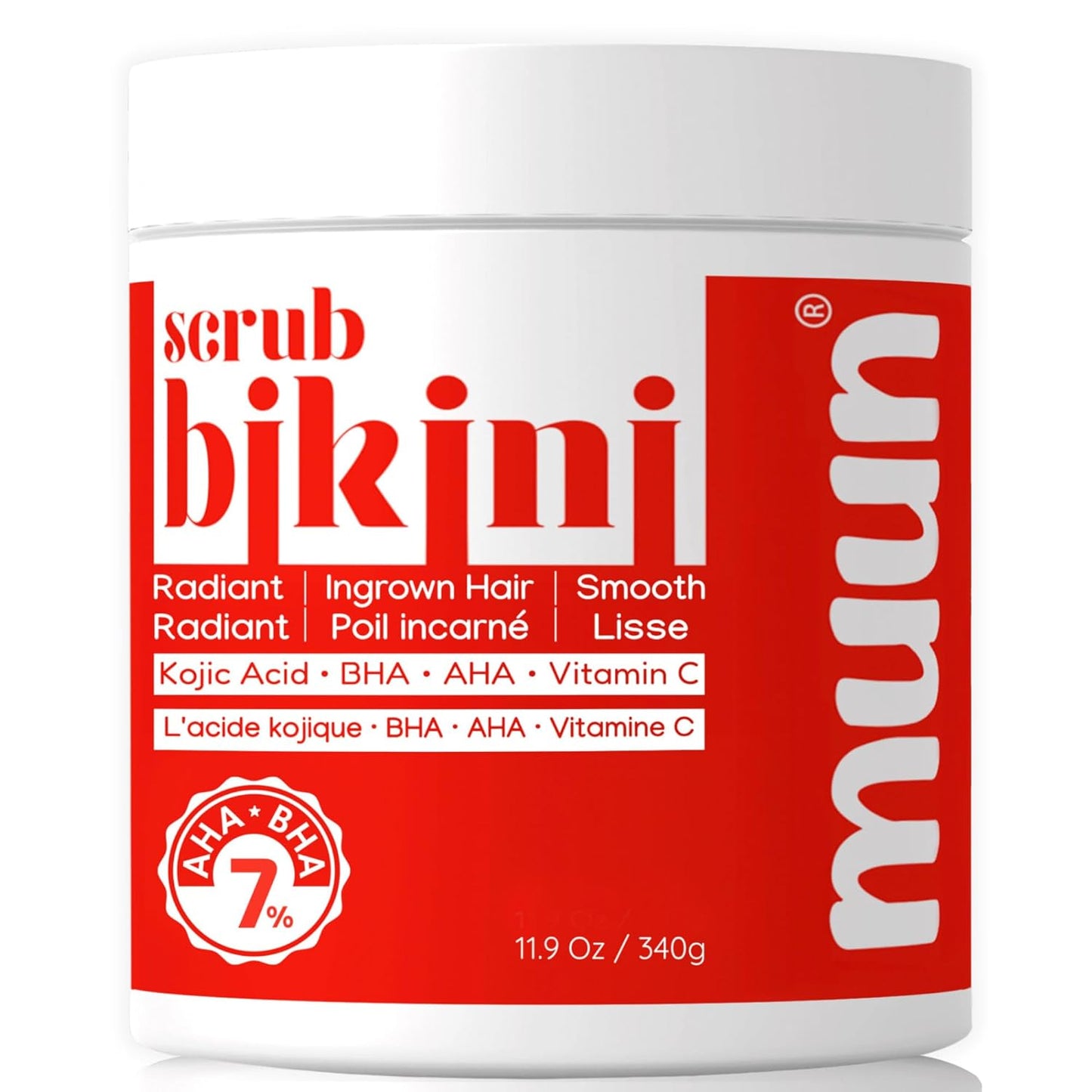 Muun Bikini Area Exfoliator - 2% Kojic Acid Vitamin C & 7% AHA/BHA