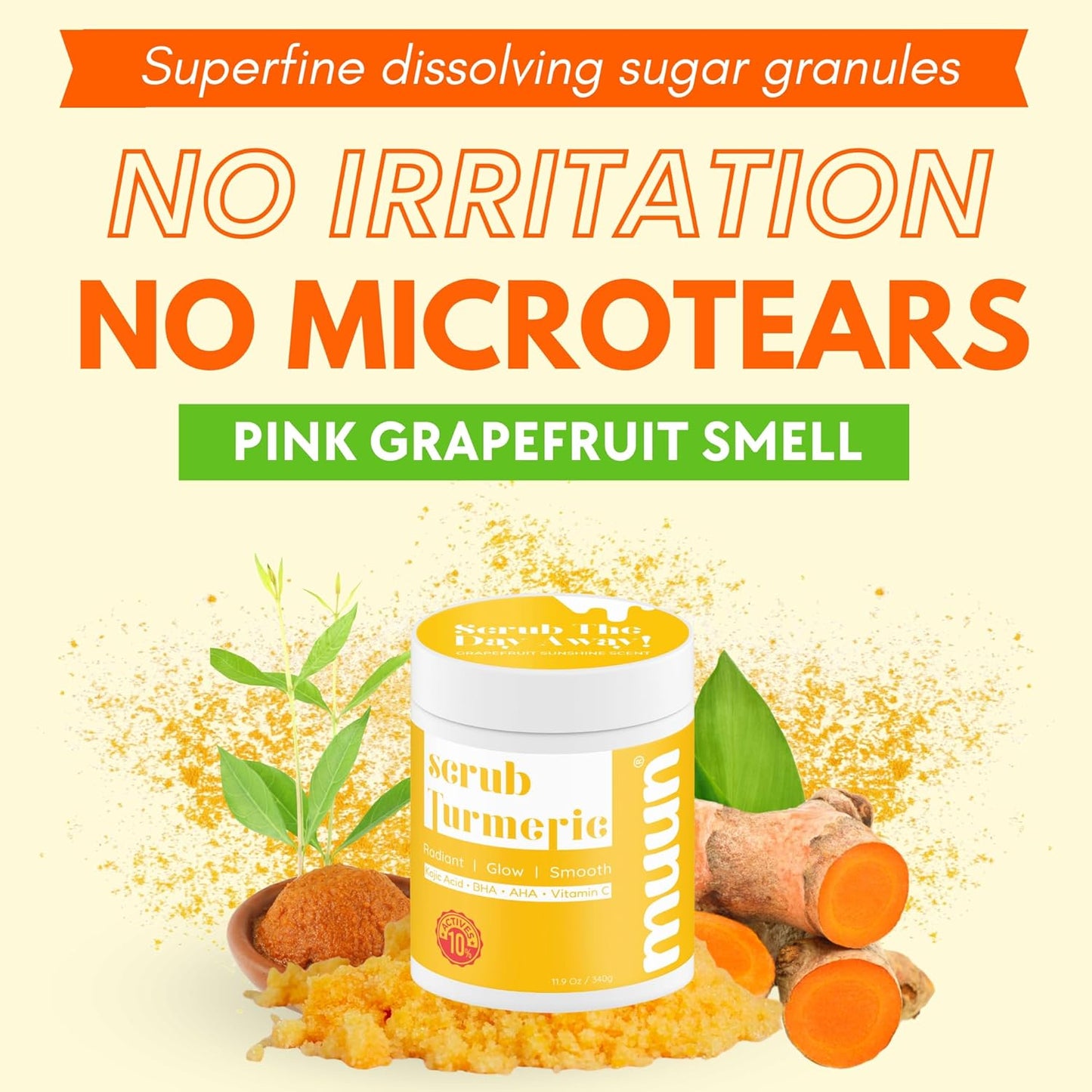 Muun Body Scrub - 2% Kojic Acid Turmeric Vitamin C & AHA/BHA