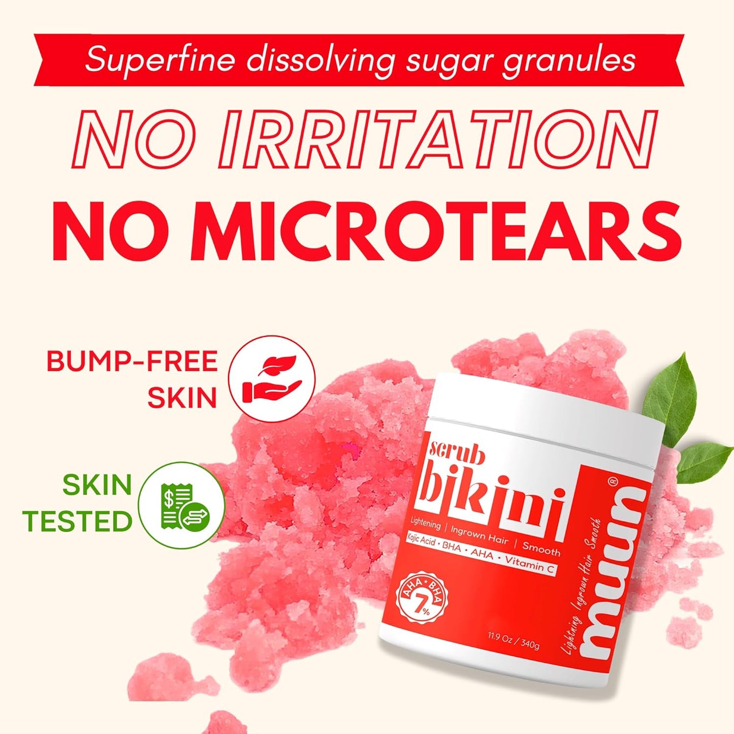 Muun Bikini Area Exfoliator - 2% Kojic Acid Vitamin C & 7% AHA/BHA
