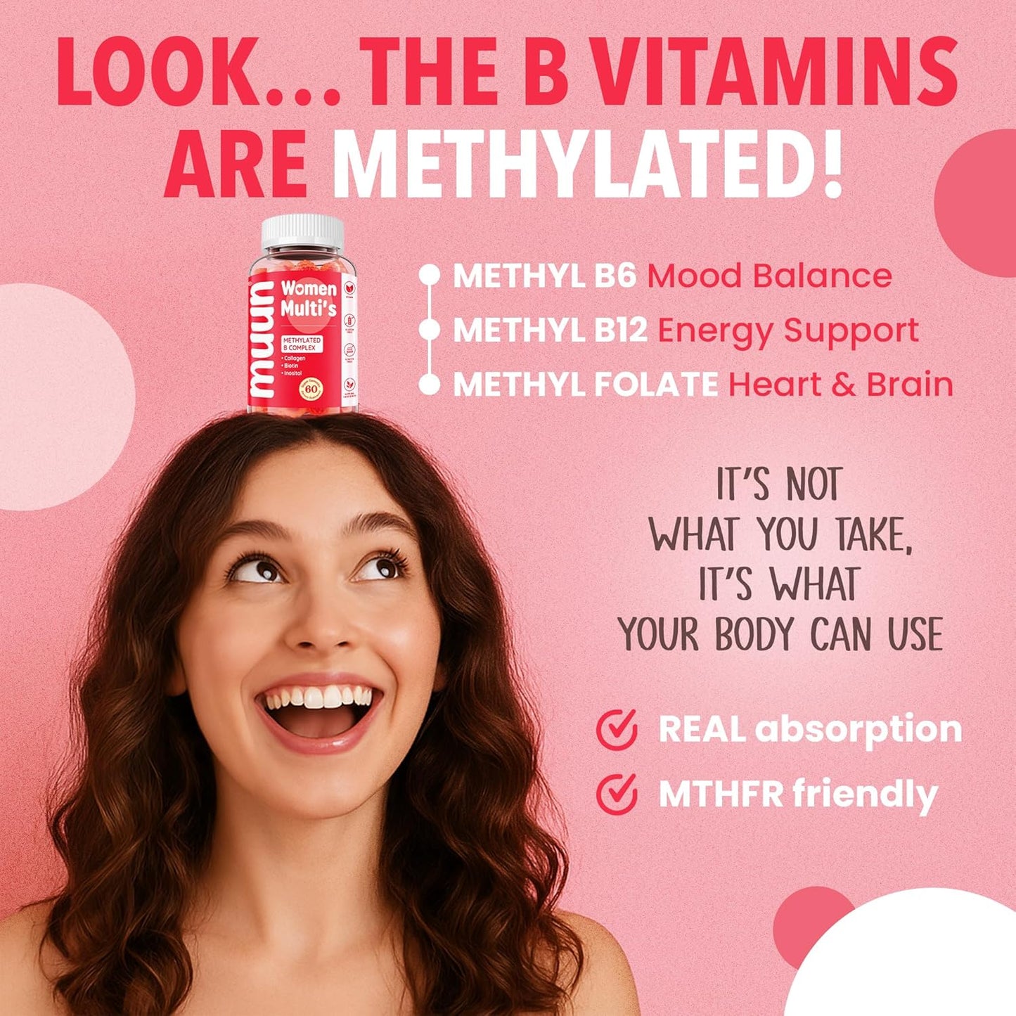 Muun Methylated Multivitamin Gummy for Women 14+
