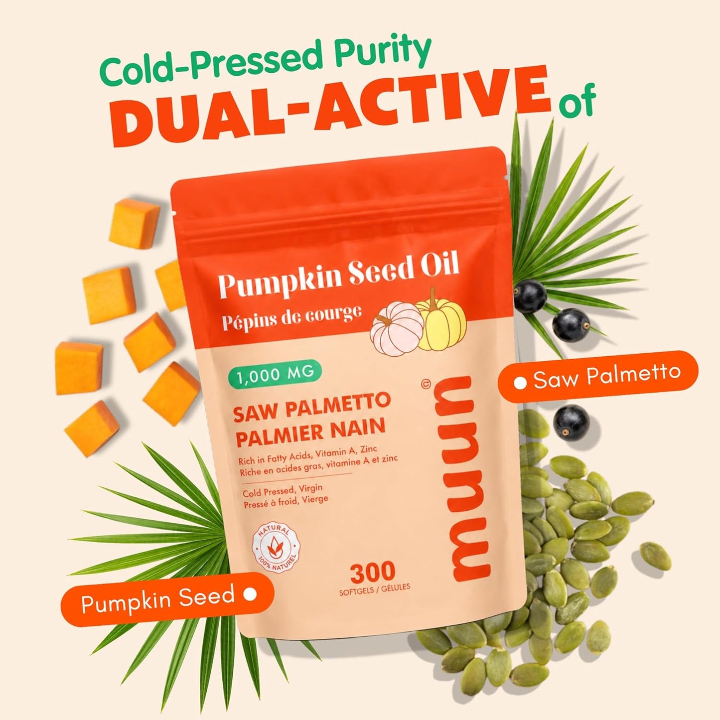 Muun Pumpkin Seed Oil & Saw Palmetto Softgels