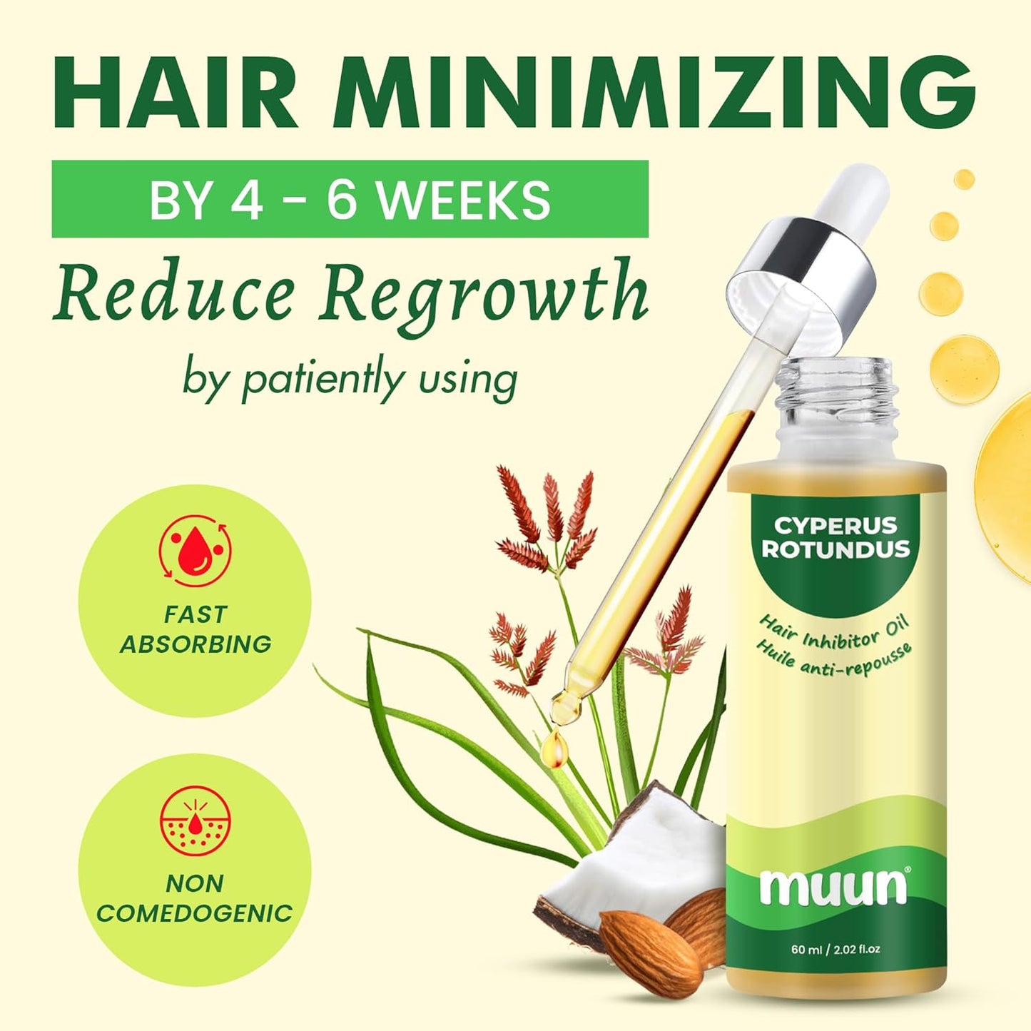 Cyperus Rotundus Oil for Reduce Unwanted Hair Growth