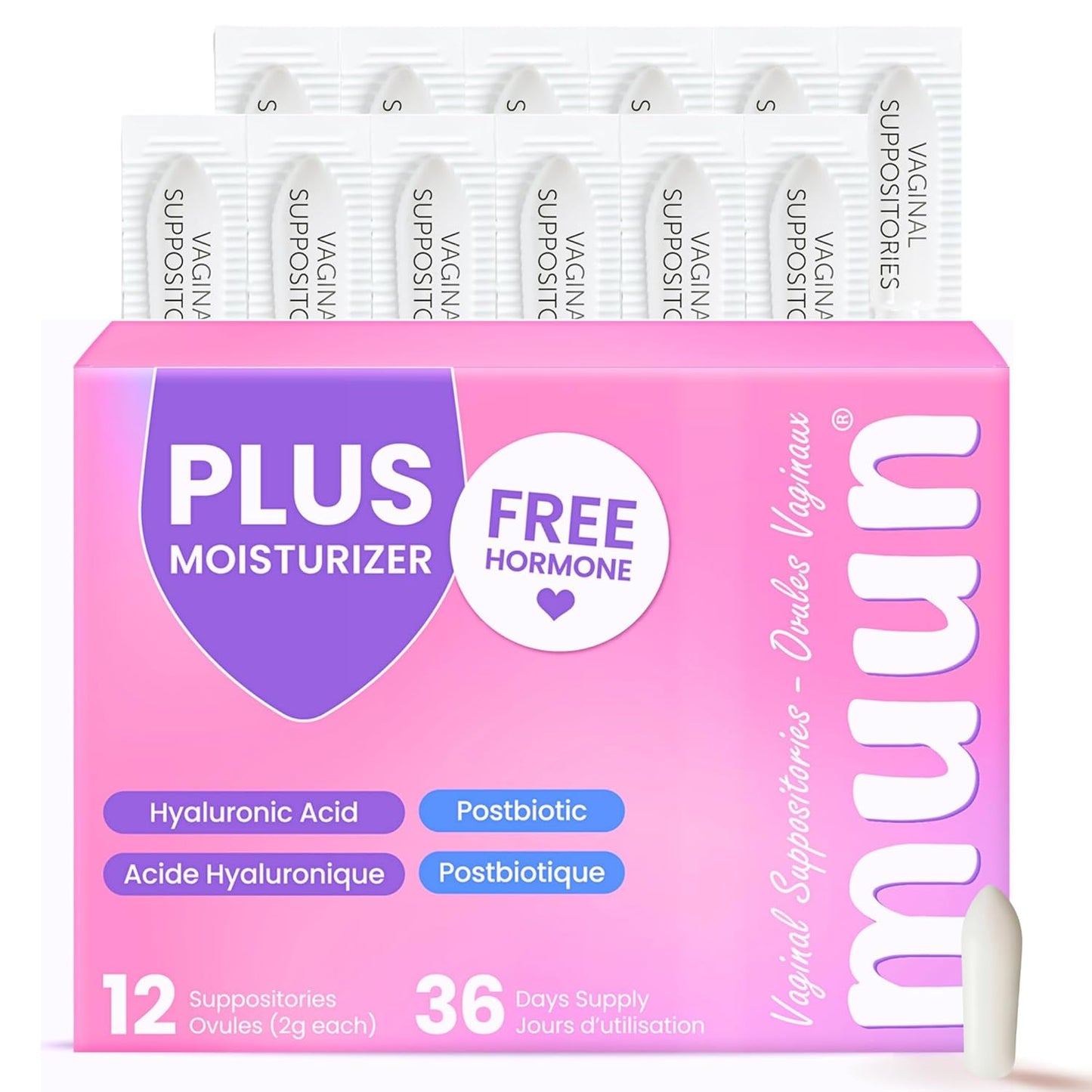 Muun Hyaluronic Acid 5 mg Vaginal Suppositories (12 Inserts)