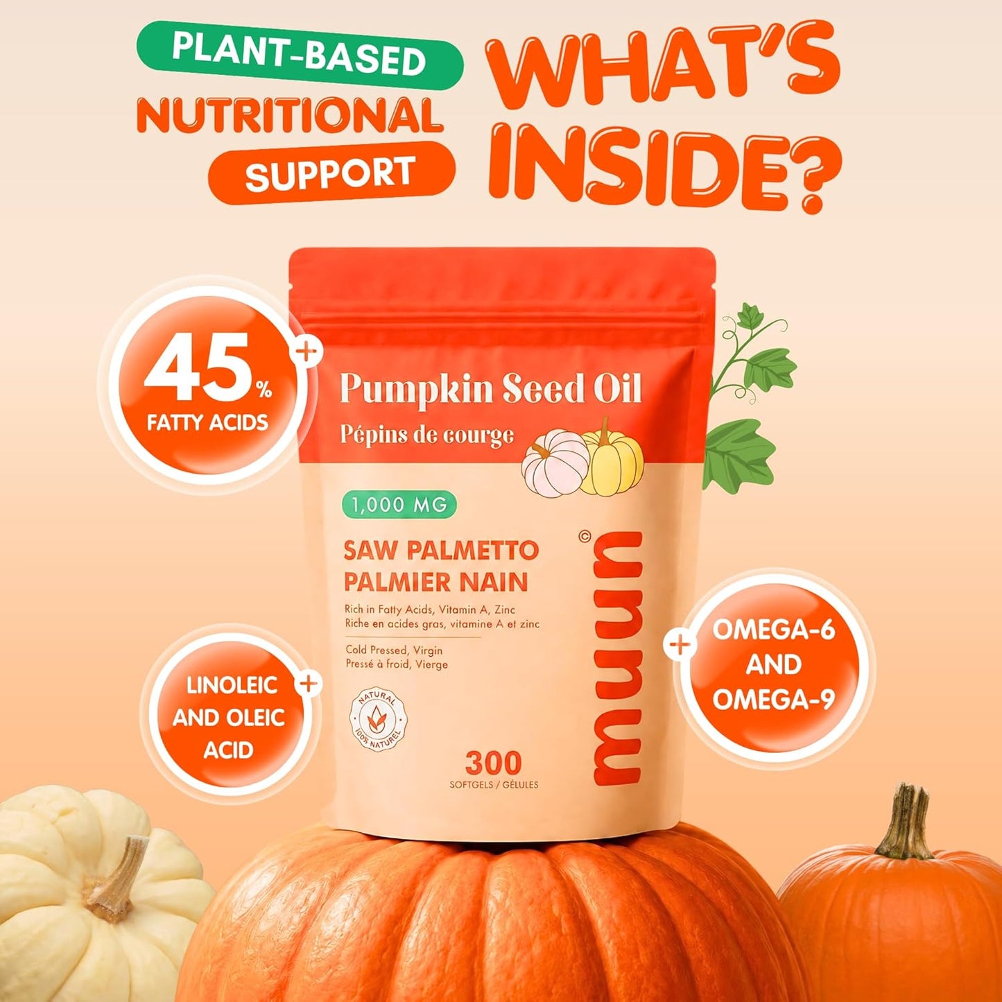 Muun Pumpkin Seed Oil & Saw Palmetto Softgels