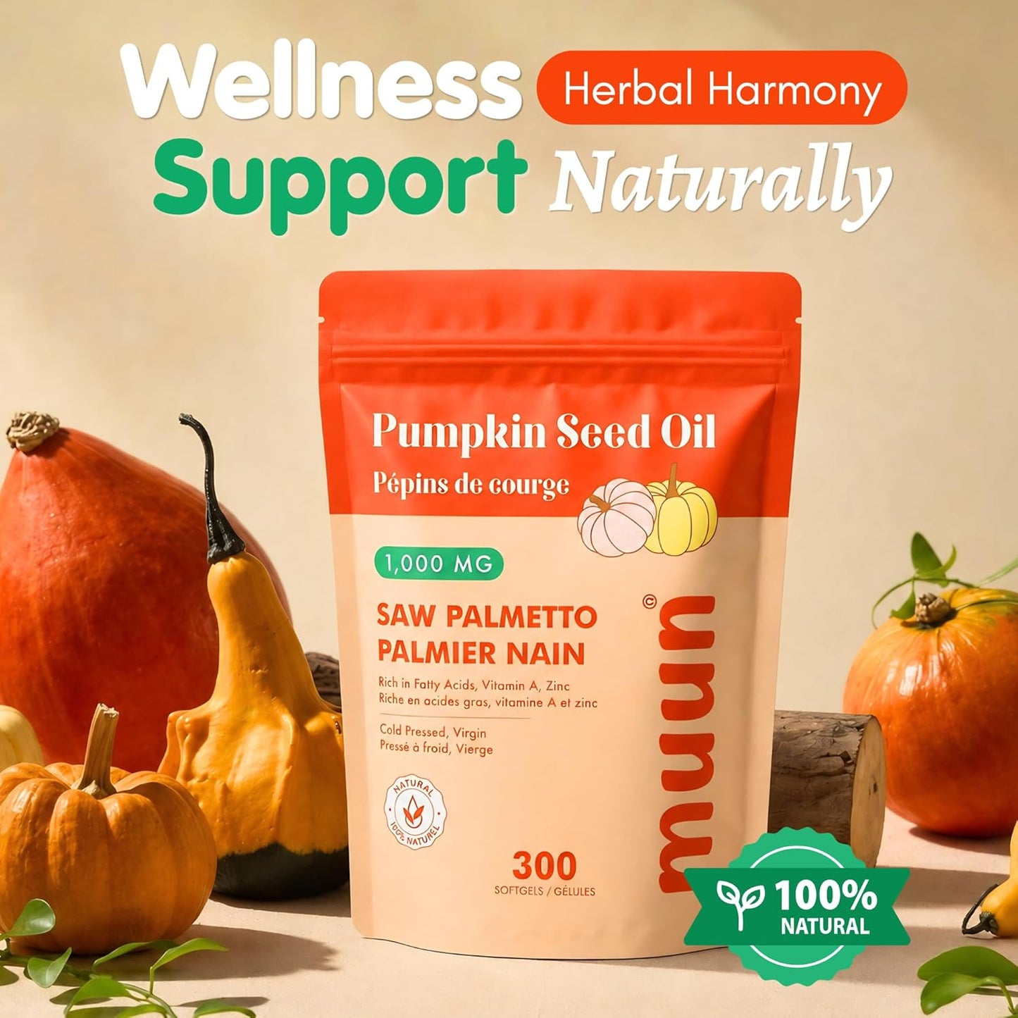 Muun Pumpkin Seed Oil & Saw Palmetto Softgels