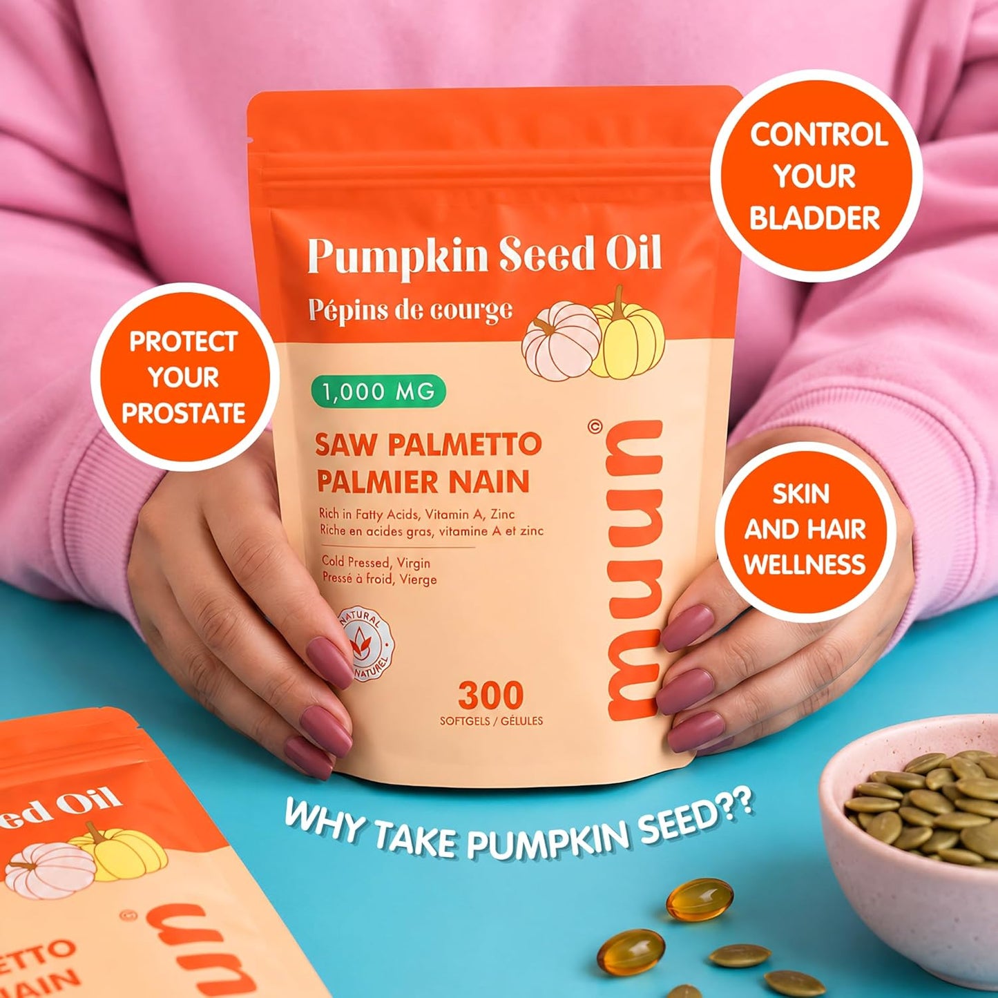 Muun Pumpkin Seed Oil & Saw Palmetto Softgels